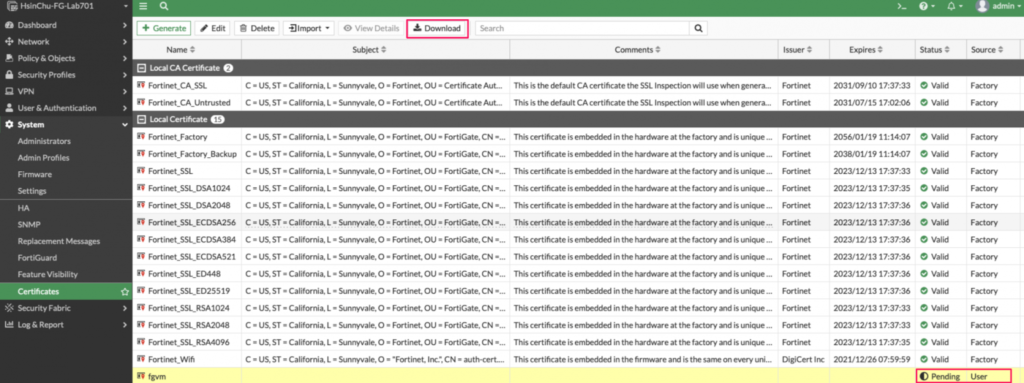 FortiGate change https certificate-3